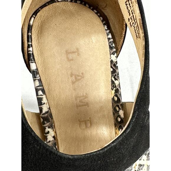 L.A.M.B Open Toe Platform Leather High Heel Stiletto Sz6M Stunning Gorgeous - Picture 5 of 12